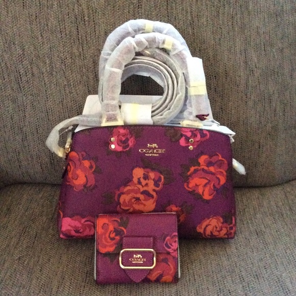 Firm Authentic Coach Jumbo Flower Handbag & Wallet Set - Picture 2 of 9